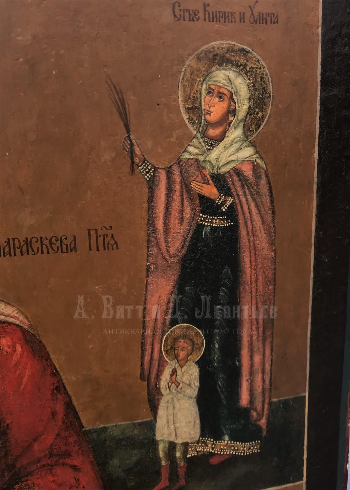 Икона Образ Святой Параскевы со сценами жития.